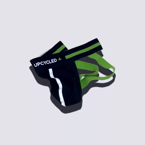 Upcycled Black Green Jockstrap - Image 3
