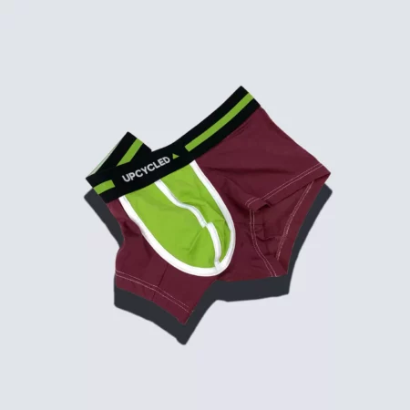 Upcycled Maroon Green Boxer - Image 4
