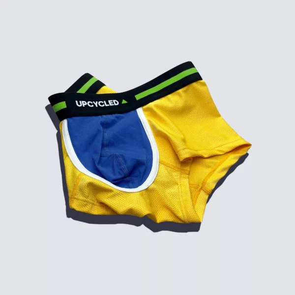 Upcycled Boxer Blue and Yellow - Image 2