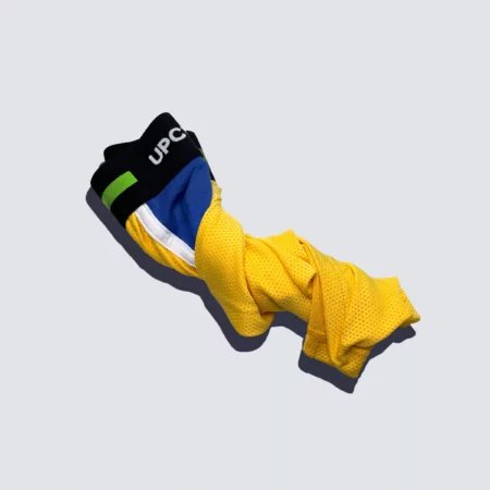 Upcycled Boxer Blue and Yellow - Image 1