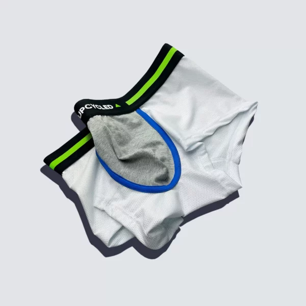 Upcycled Boxer White and Grey - Image 2