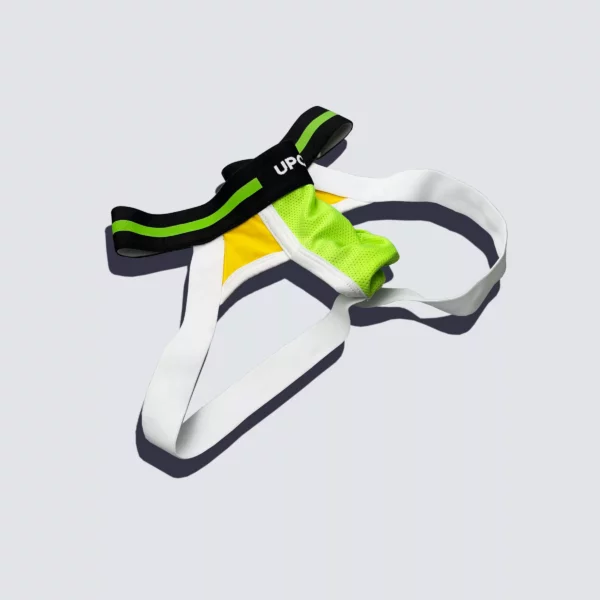 Upcycled Jock Mesh Green and Yellow - Image 2