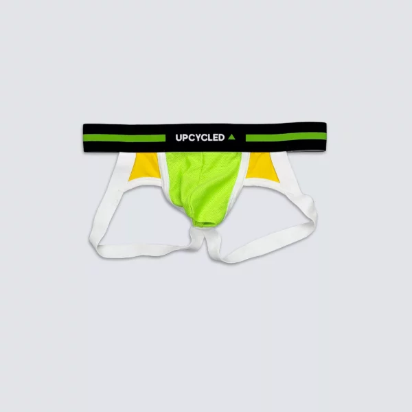 Upcycled Jock Mesh Green and Yellow - Image 3