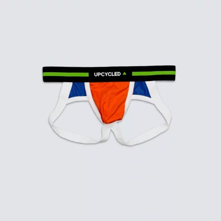 Upcycled Jock Mesh Orange and Blue - Image 3