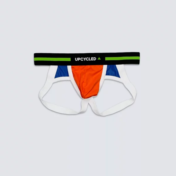 Upcycled Jock Mesh Orange and Blue - Image 3