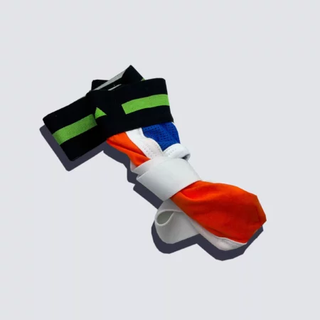 Upcycled Jock Mesh Orange and Blue - Image 1