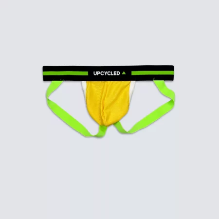 Upcycled Jock Mesh Yellow and Green - Image 3