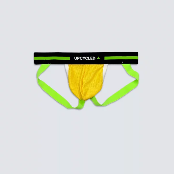 Upcycled Jock Mesh Yellow and Green - Image 3